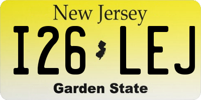 NJ license plate I26LEJ