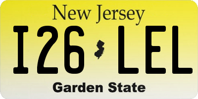 NJ license plate I26LEL