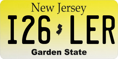 NJ license plate I26LER