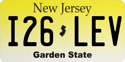 NJ license plate I26LEV