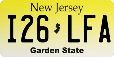 NJ license plate I26LFA