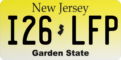 NJ license plate I26LFP