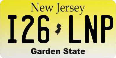 NJ license plate I26LNP