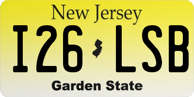 NJ license plate I26LSB