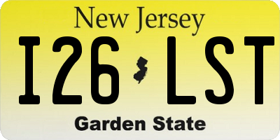 NJ license plate I26LST