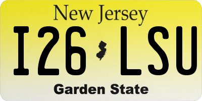 NJ license plate I26LSU