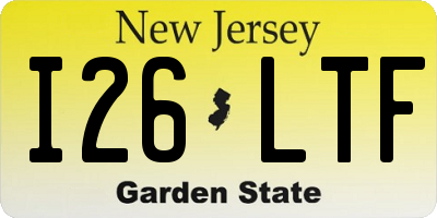 NJ license plate I26LTF