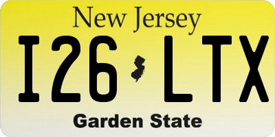 NJ license plate I26LTX