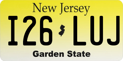 NJ license plate I26LUJ