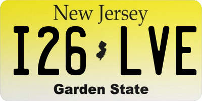 NJ license plate I26LVE