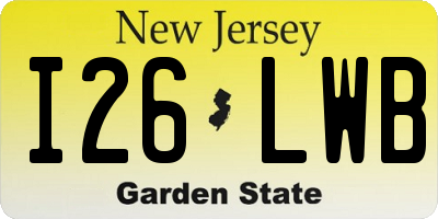 NJ license plate I26LWB