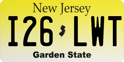 NJ license plate I26LWT