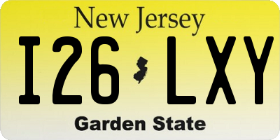 NJ license plate I26LXY