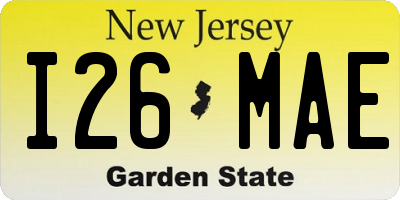 NJ license plate I26MAE