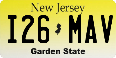 NJ license plate I26MAV