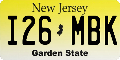 NJ license plate I26MBK
