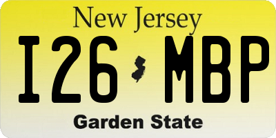 NJ license plate I26MBP