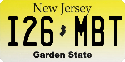 NJ license plate I26MBT