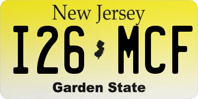 NJ license plate I26MCF
