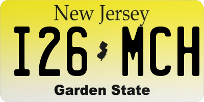 NJ license plate I26MCH