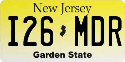 NJ license plate I26MDR