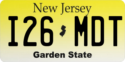 NJ license plate I26MDT