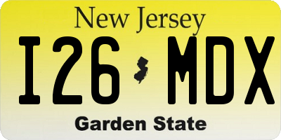 NJ license plate I26MDX