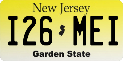 NJ license plate I26MEI