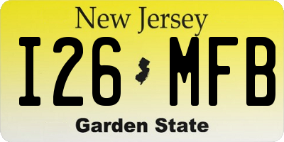 NJ license plate I26MFB