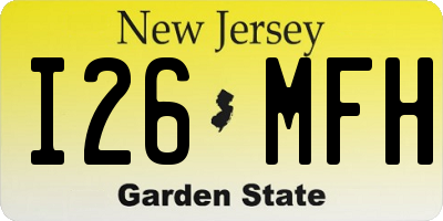 NJ license plate I26MFH
