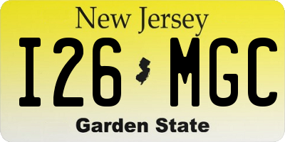 NJ license plate I26MGC