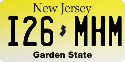 NJ license plate I26MHM