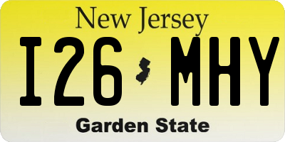 NJ license plate I26MHY