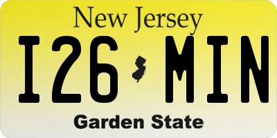 NJ license plate I26MIN