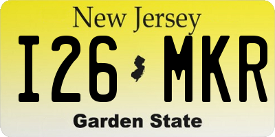 NJ license plate I26MKR