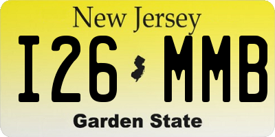 NJ license plate I26MMB