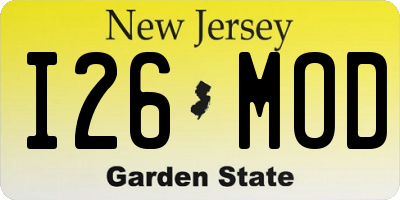 NJ license plate I26MOD
