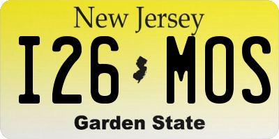 NJ license plate I26MOS