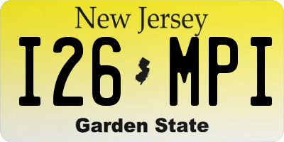 NJ license plate I26MPI