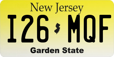 NJ license plate I26MQF