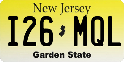 NJ license plate I26MQL
