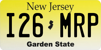 NJ license plate I26MRP