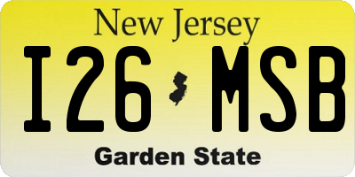 NJ license plate I26MSB