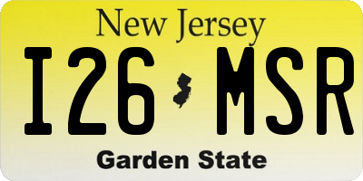 NJ license plate I26MSR