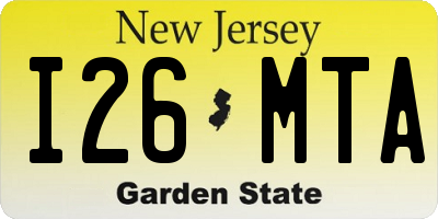 NJ license plate I26MTA