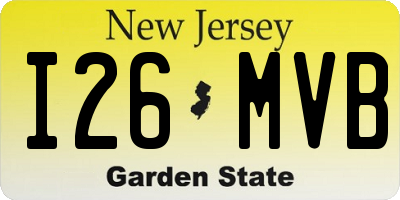NJ license plate I26MVB