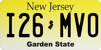 NJ license plate I26MVO