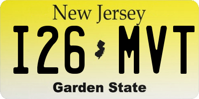 NJ license plate I26MVT