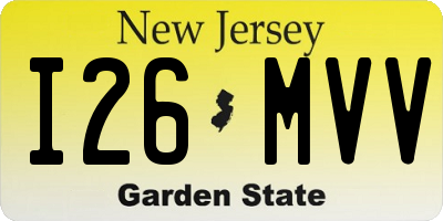 NJ license plate I26MVV