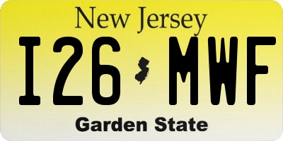 NJ license plate I26MWF